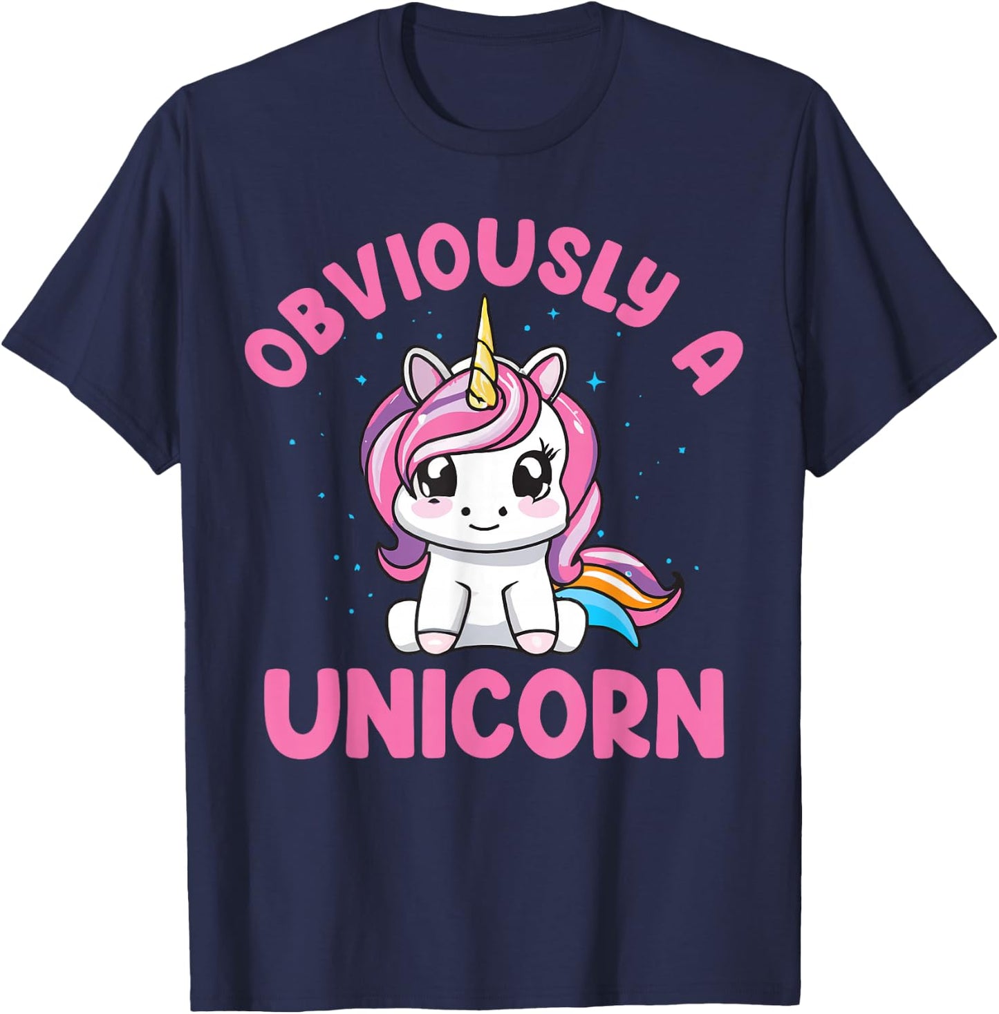 Funny Unicorn Obviously A Unicorn T-Shirt - T-Shirt | Navy