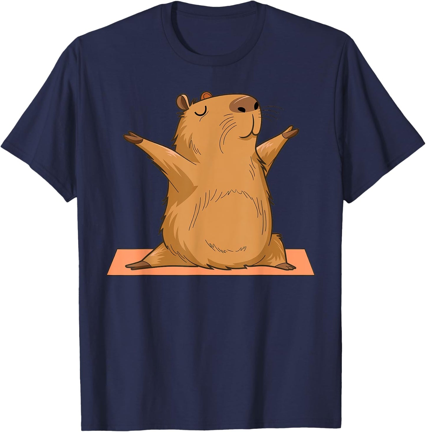 Yoga Capybara Funny Capy Lover Men Women Teen Girls Kids T-Shirt - T-Shirt | Navy