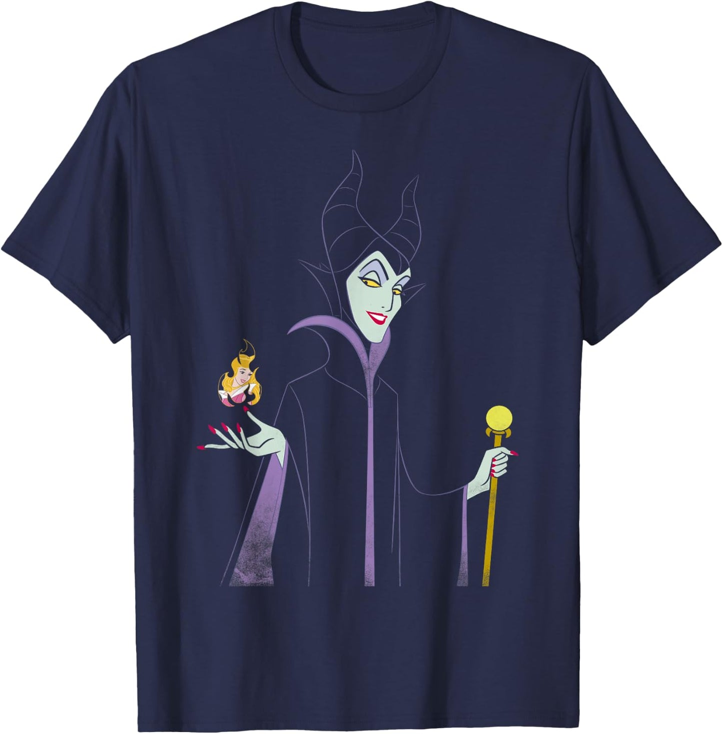 Disney Evil Sleeping Beauty Flame Contour T-Shirt - T-Shirt | Navy
