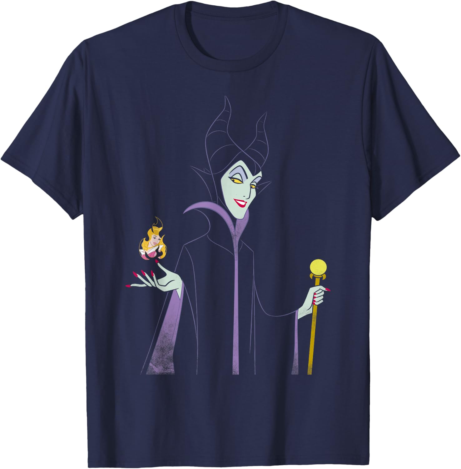 Disney Evil Sleeping Beauty Flame Contour T-Shirt - T-Shirt | Navy