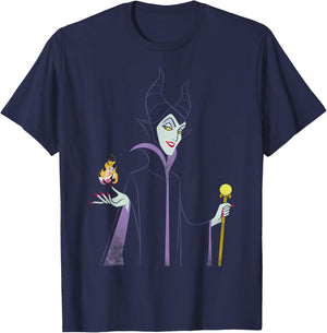 Disney Evil Sleeping Beauty Flame Contour T-Shirt - T-Shirt | Navy