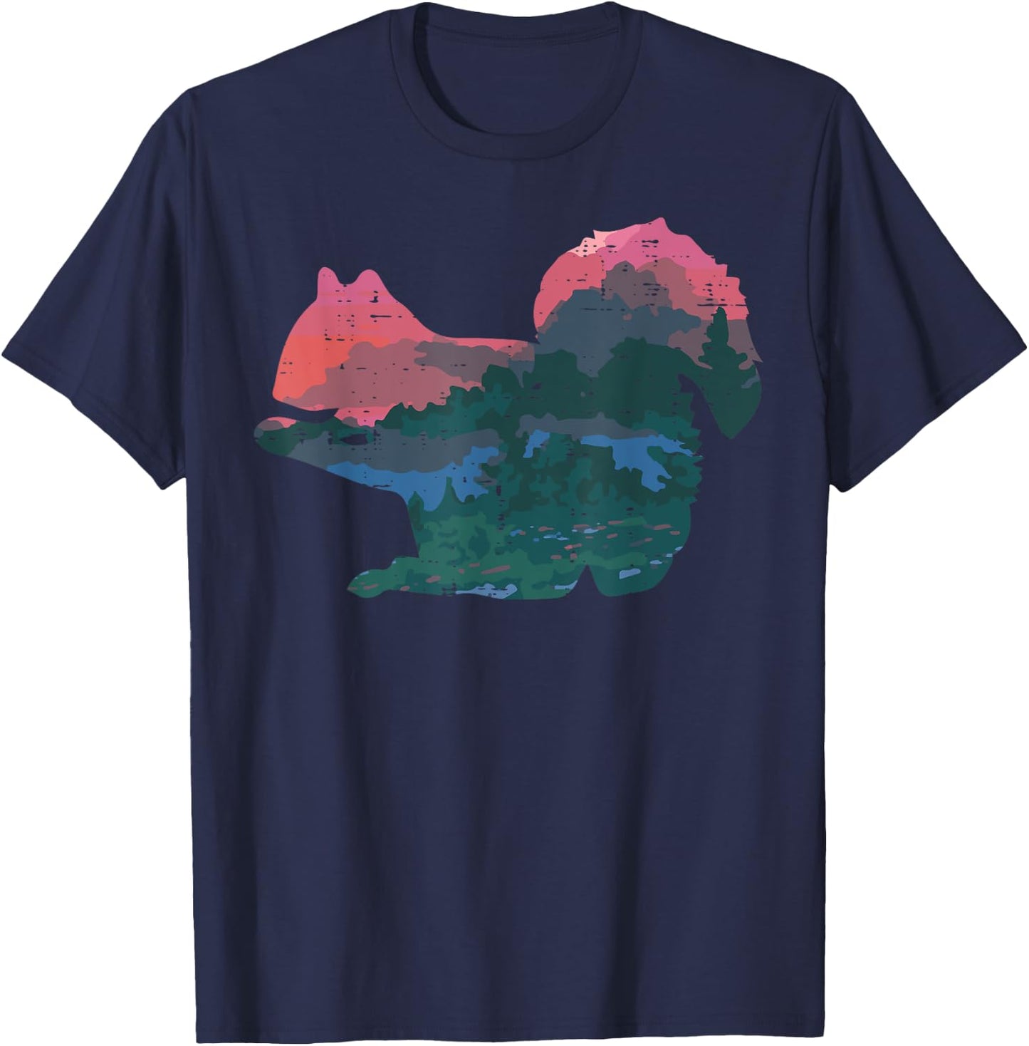 Squirrel Nature Mountain Chipmunk Rodent Art Women Men Kids T-Shirt - T-Shirt | Navy
