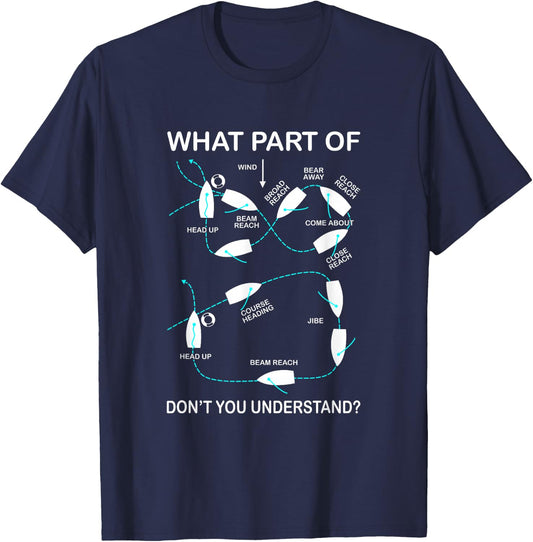 What Part Of Sailing Don't You Understand Captain Sailboat T-Shirt - T-Shirt | Navy
