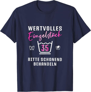 Damen 35ter Geburtstag Waschsymbole Geschenk zum 35. Geburtstag T-Shirt - T-Shirt | Navy