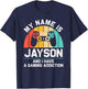 JAYSON Gift Name Personalized Funny Gaming Geek Birthday T-Shirt - T-Shirt | Navy