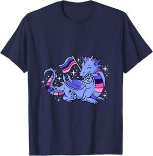 Omnisexual Dragon Omnisexual Pride T-Shirt - T-Shirt | Navy