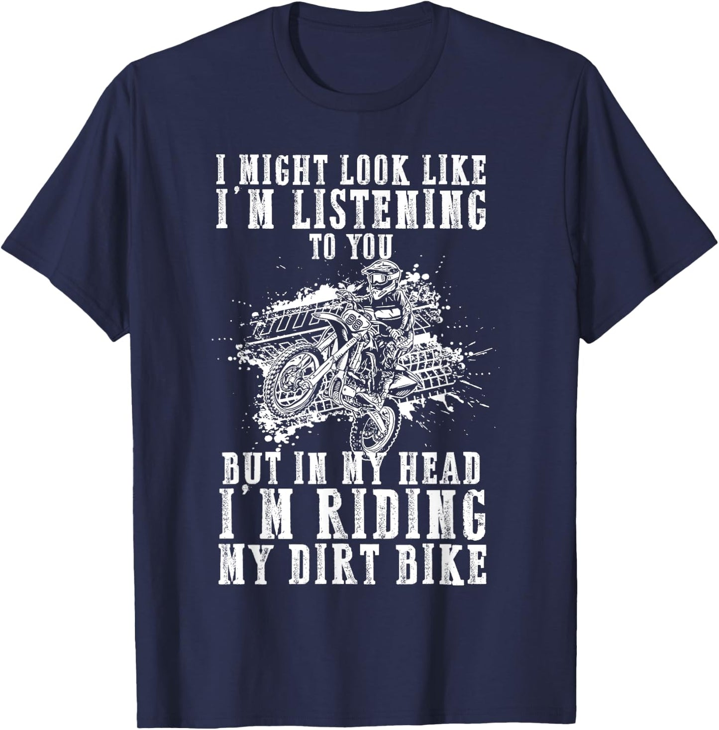 Dirt Bike Rider Thoughts - Sarkastisches Motocross MX Racer lustig T-Shirt - T-Shirt | Navy