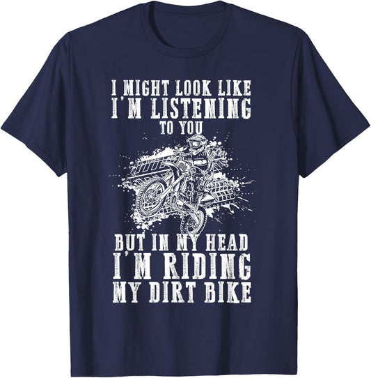 Dirt Bike Rider Thoughts - Sarkastisches Motocross MX Racer lustig T-Shirt - T-Shirt | Navy