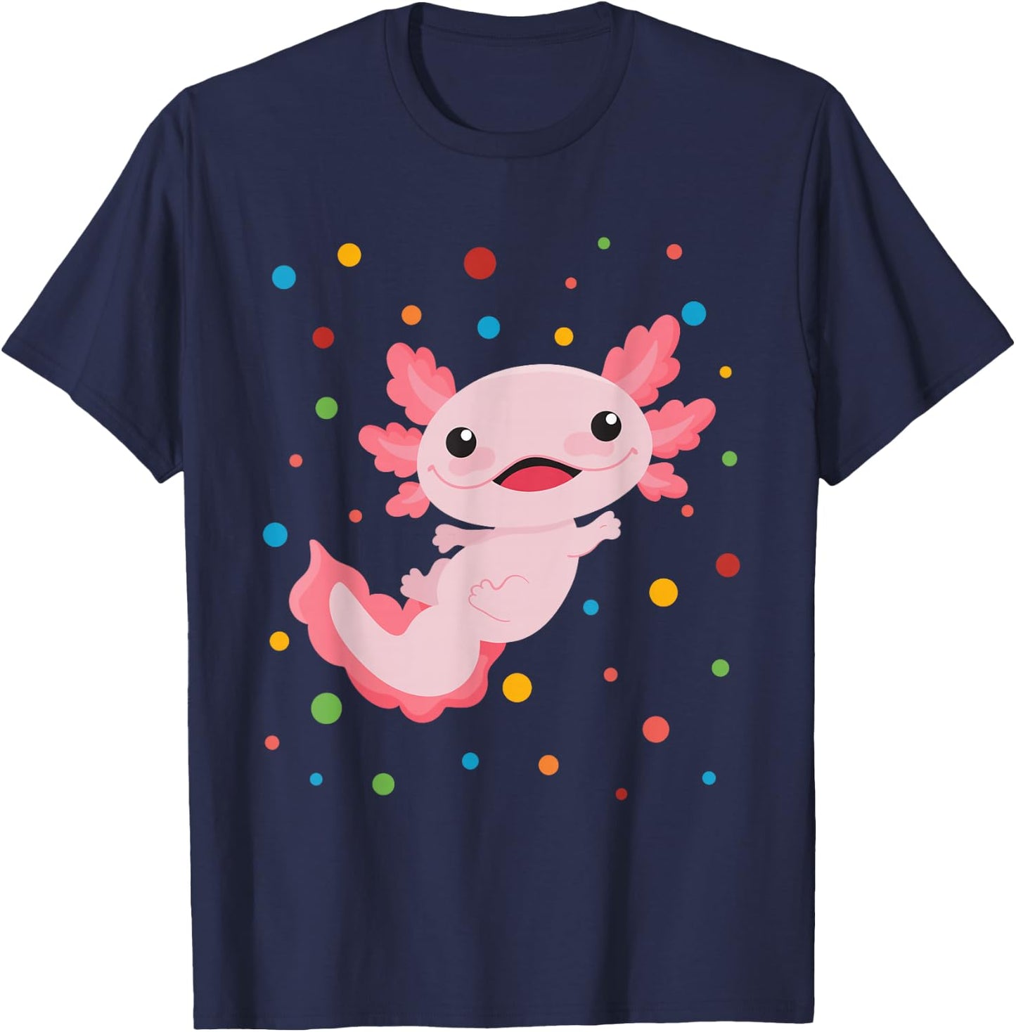 Dot Day Shirt Polka Dots Axolotl Kids Boys Girls Youths T-Shirt - T-Shirt | Navy