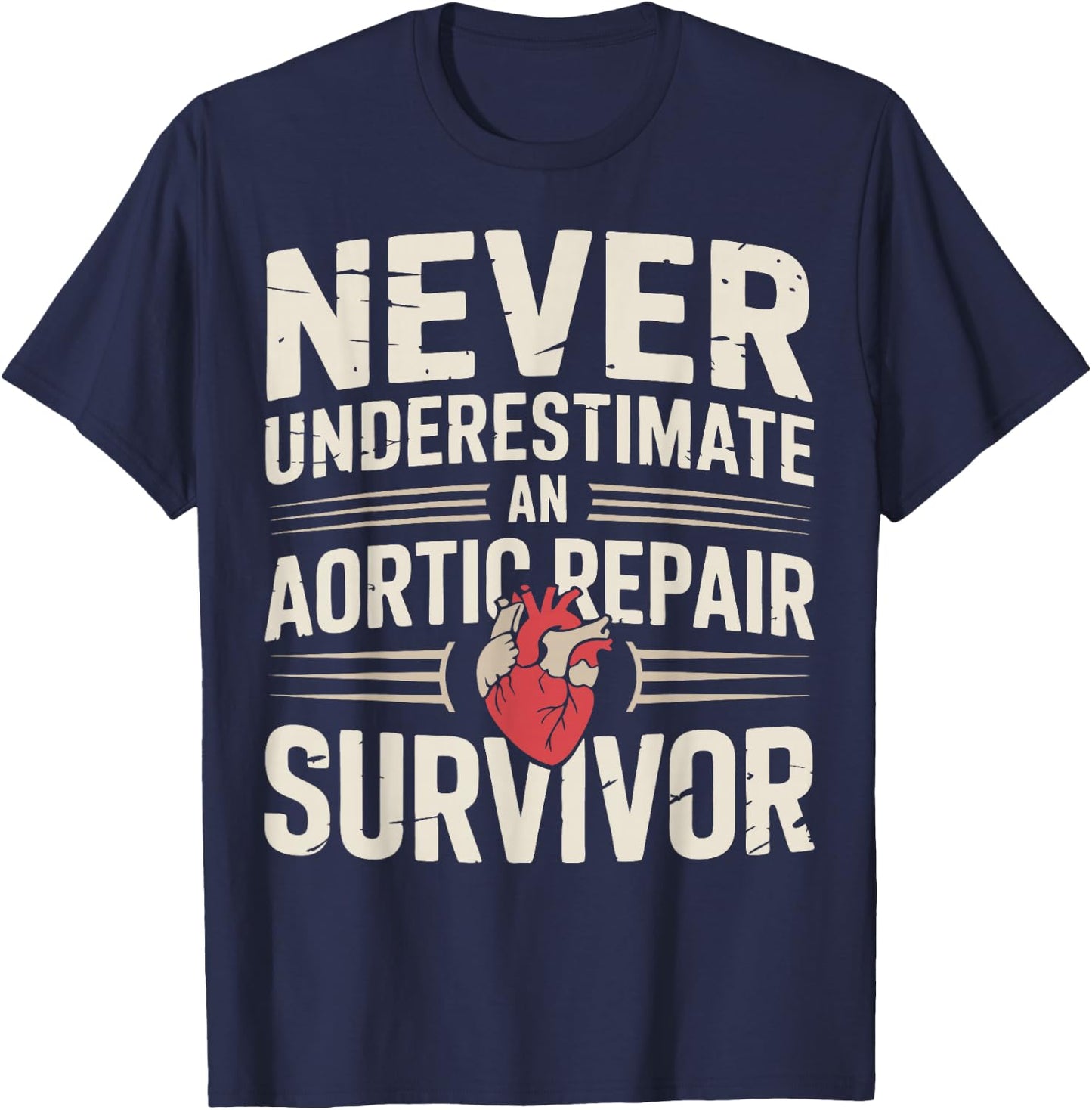 Aortic Repair Survivor T-Shirt - T-Shirt | Navy