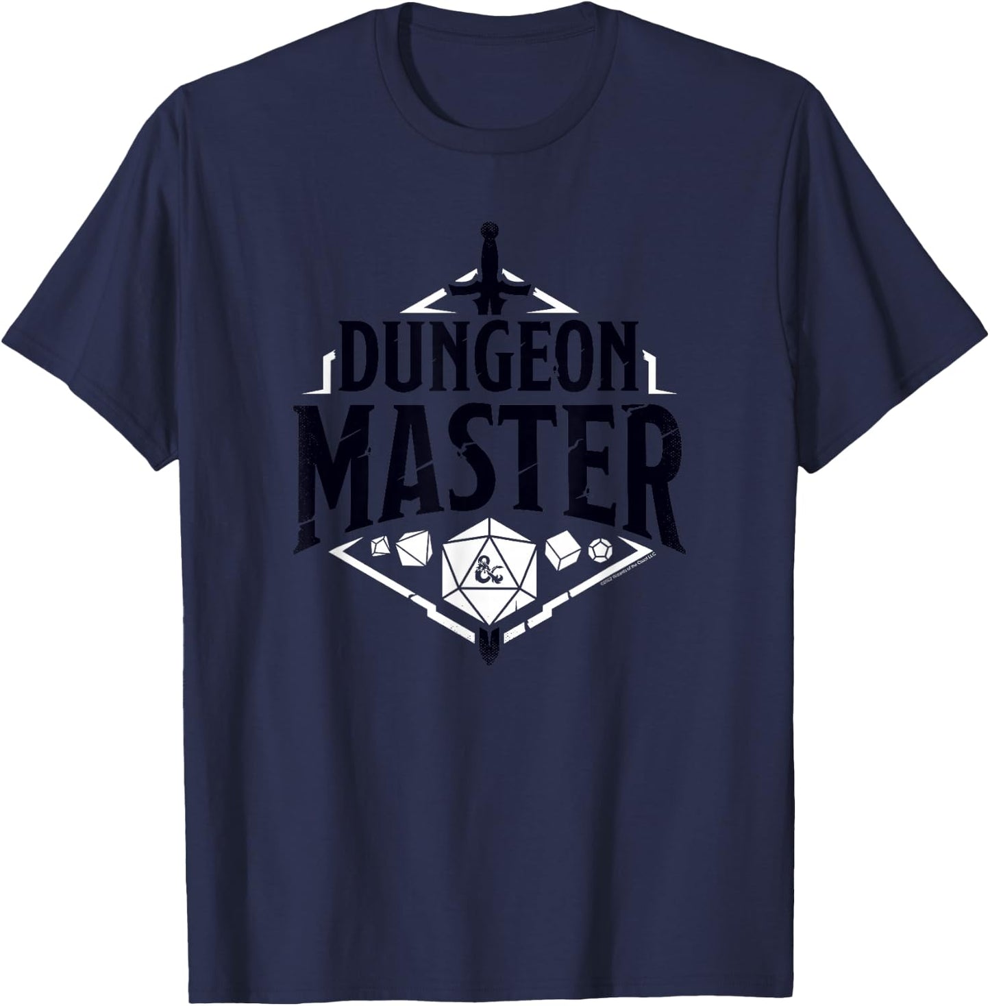 Dungeons & Dragons Dungeon Master Sword & Dice Logo T-Shirt - T-Shirt | Navy