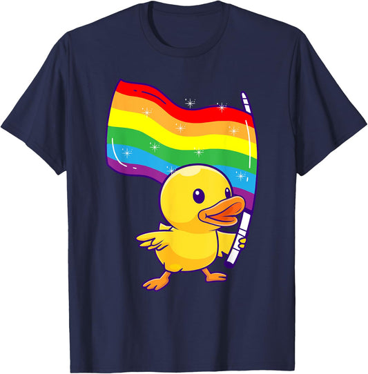 Pride Parade Duck Maskottchen Lesben Gay CSD Party Wear LGBT T-Shirt - T-Shirt | Navy