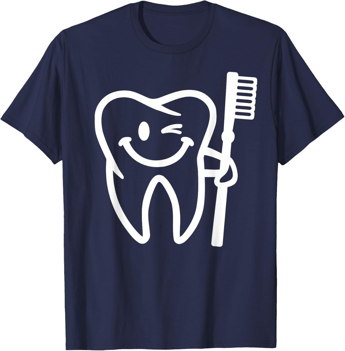 Smiling Tooth with Toothbrush T-Shirt - T-Shirt | Navy