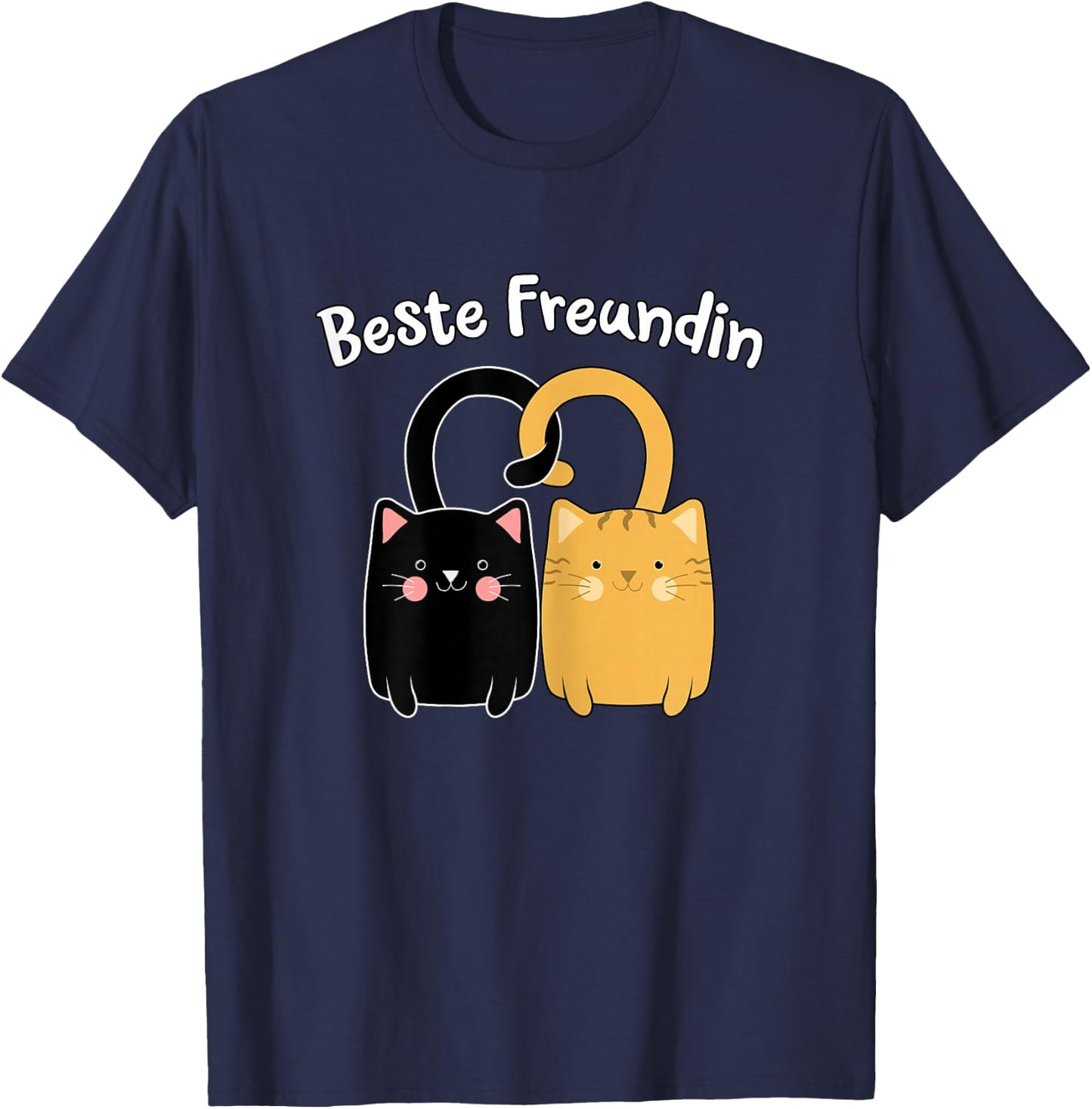 Best Friend BFF Cats Partner Look Girls Teenager , black T-Shirt - T-Shirt | Navy