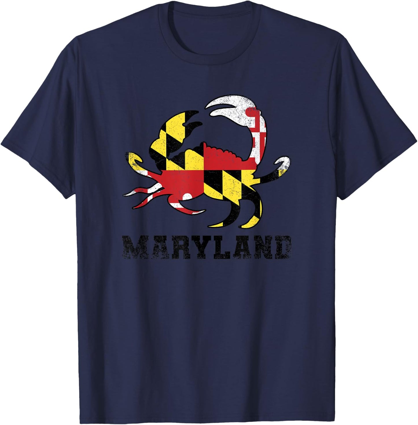 Maryland State Flag Crab USA Patriotic American Pride Kids Men T-Shirt - T-Shirt | Navy