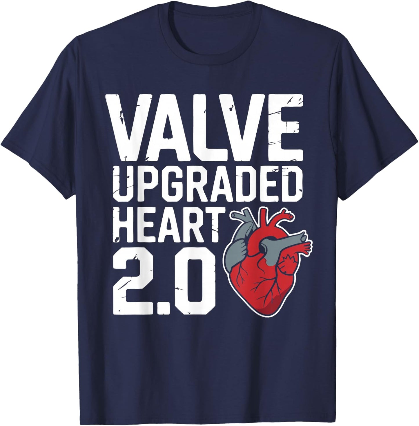 Funny Aortic Valve Surgery Heart T-Shirt - T-Shirt | Navy