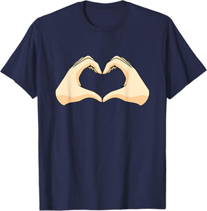Hände Herz Hand Herz T-Shirt - T-Shirt | Navy