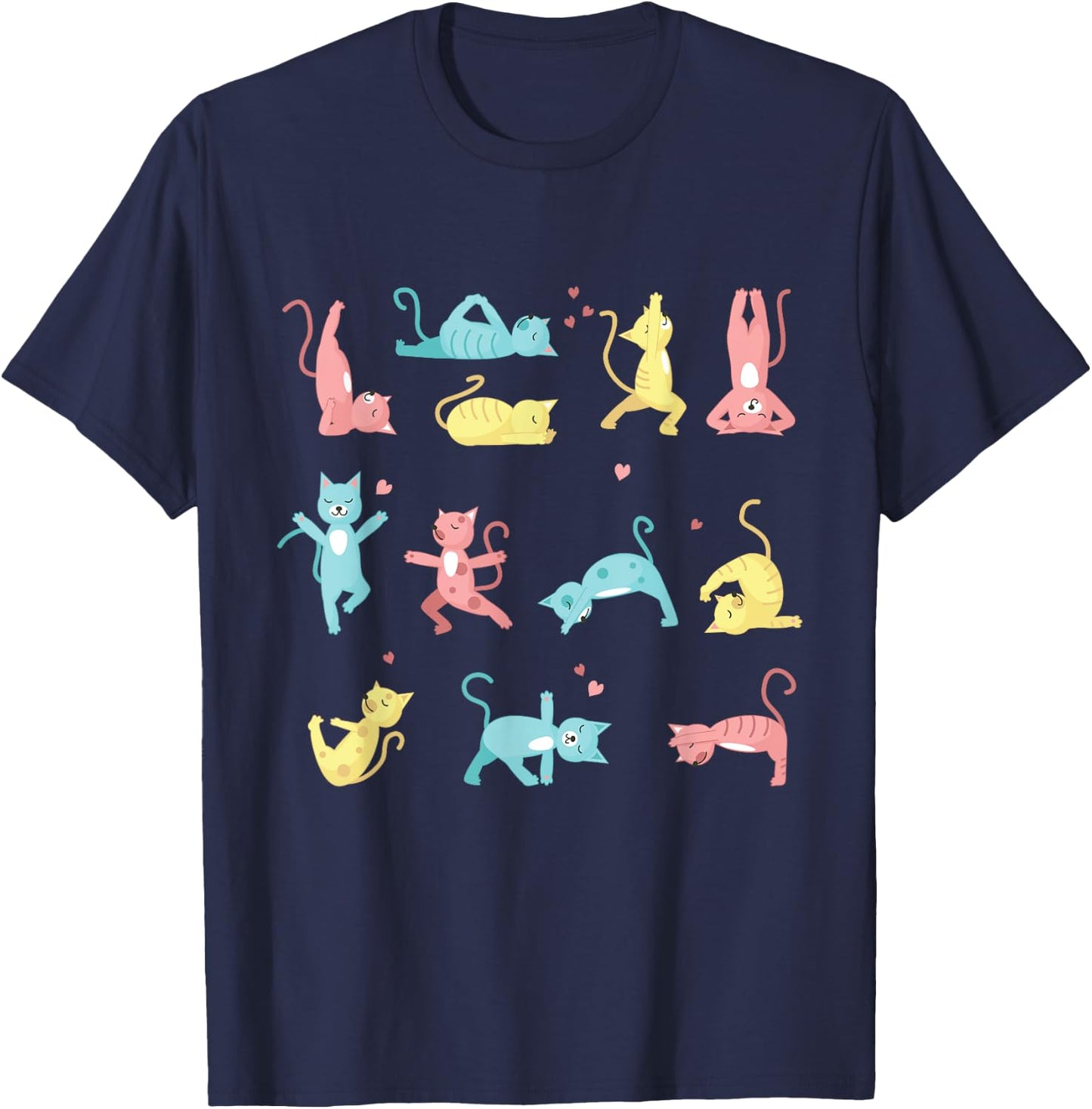 Funny Cat Training Yoga Posture Kitty Mood T-Shirt - T-Shirt | Navy