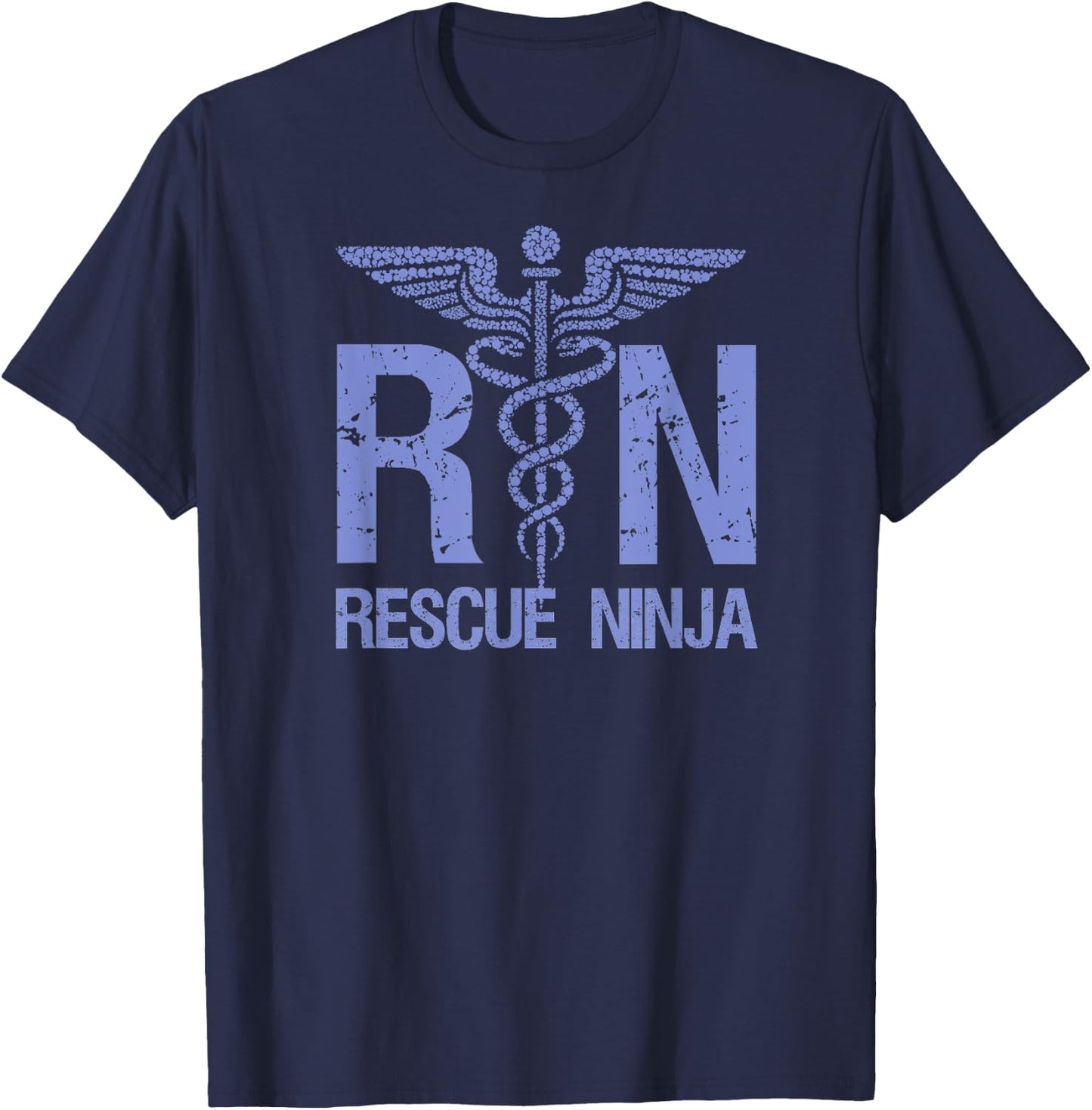 RN RESCUE NINJA Funny Registered Nurse Nursing Joke Quote T-Shirt - T-Shirt | Navy
