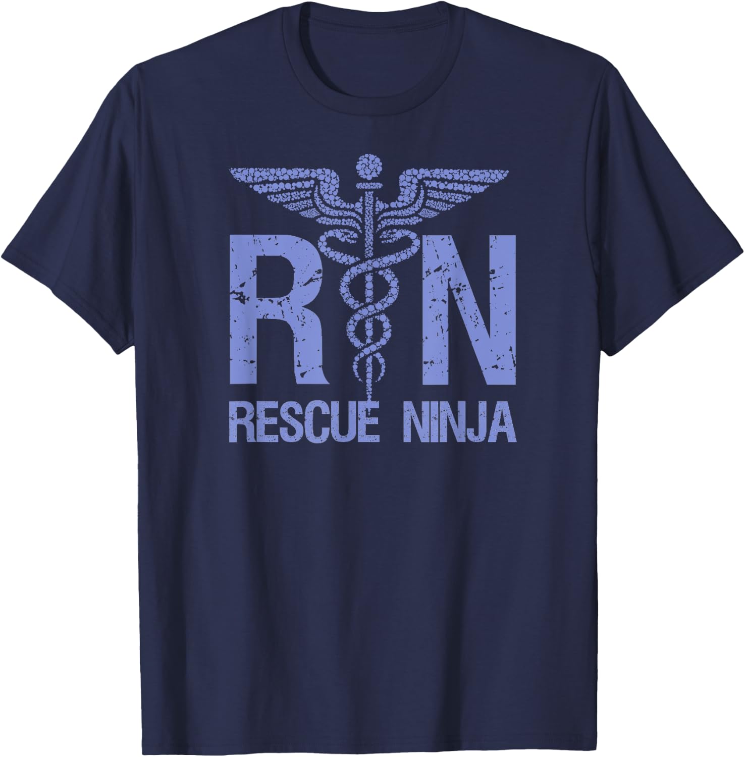 RN RESCUE NINJA Funny Registered Nurse Nursing Joke Quote T-Shirt - T-Shirt | Navy
