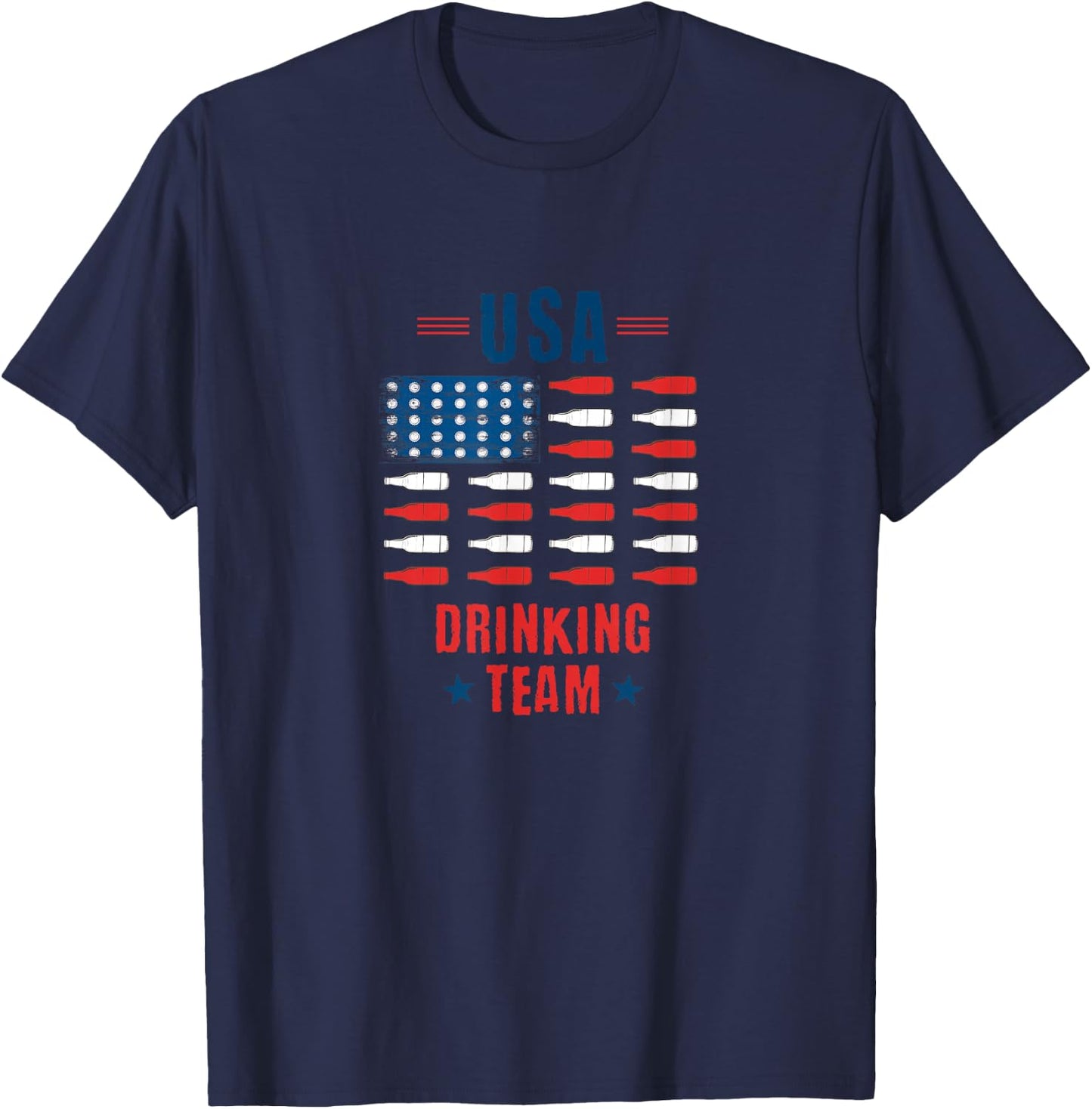 USA Drinking Team Alcohol Bottle Spirits Liquor Drunk Gift T-Shirt - T-Shirt | Navy