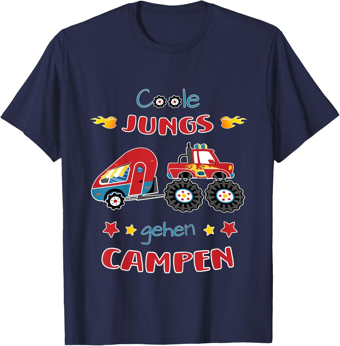 Camping Monster Truck - Coole Jungs gehen campen Jungen T-Shirt - T-Shirt | Navy