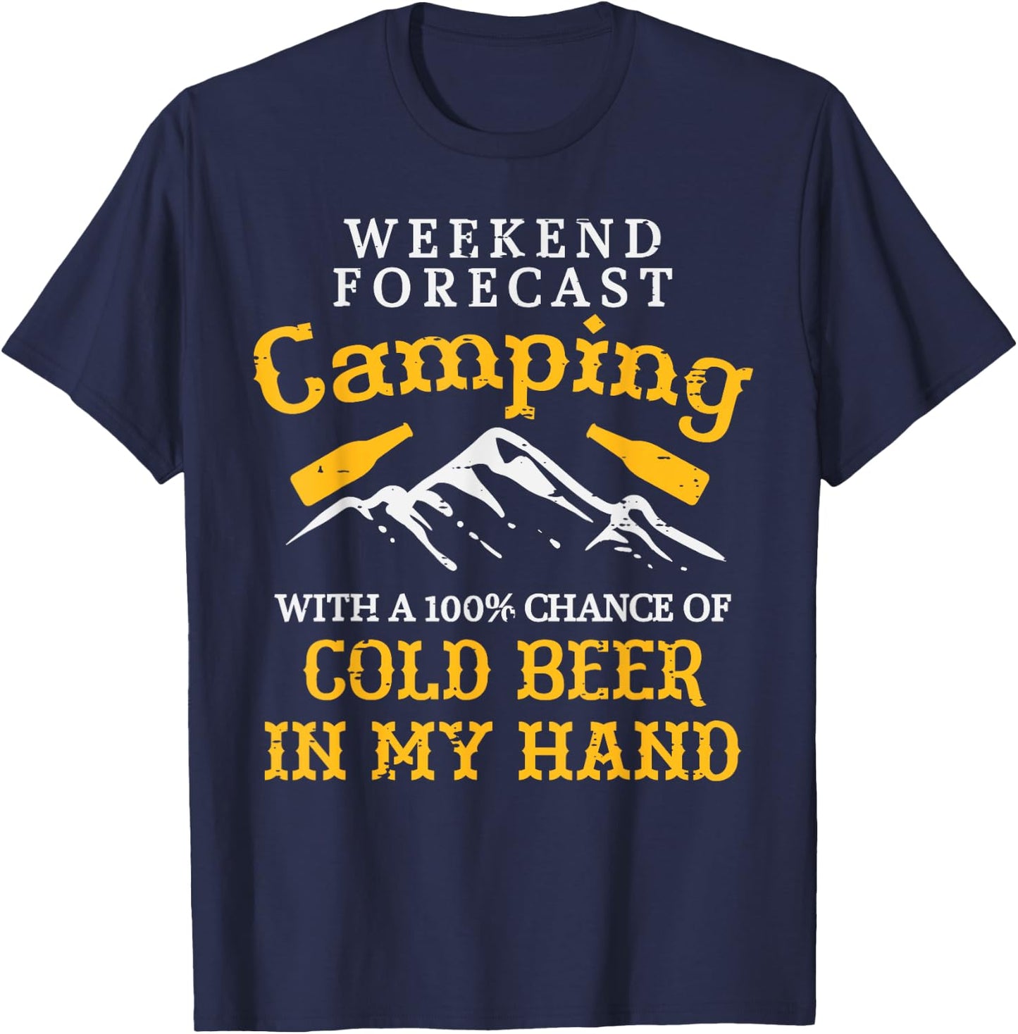 Weekend Forecast Camping Funny Camp Camper Dad Men T-Shirt - T-Shirt | Navy