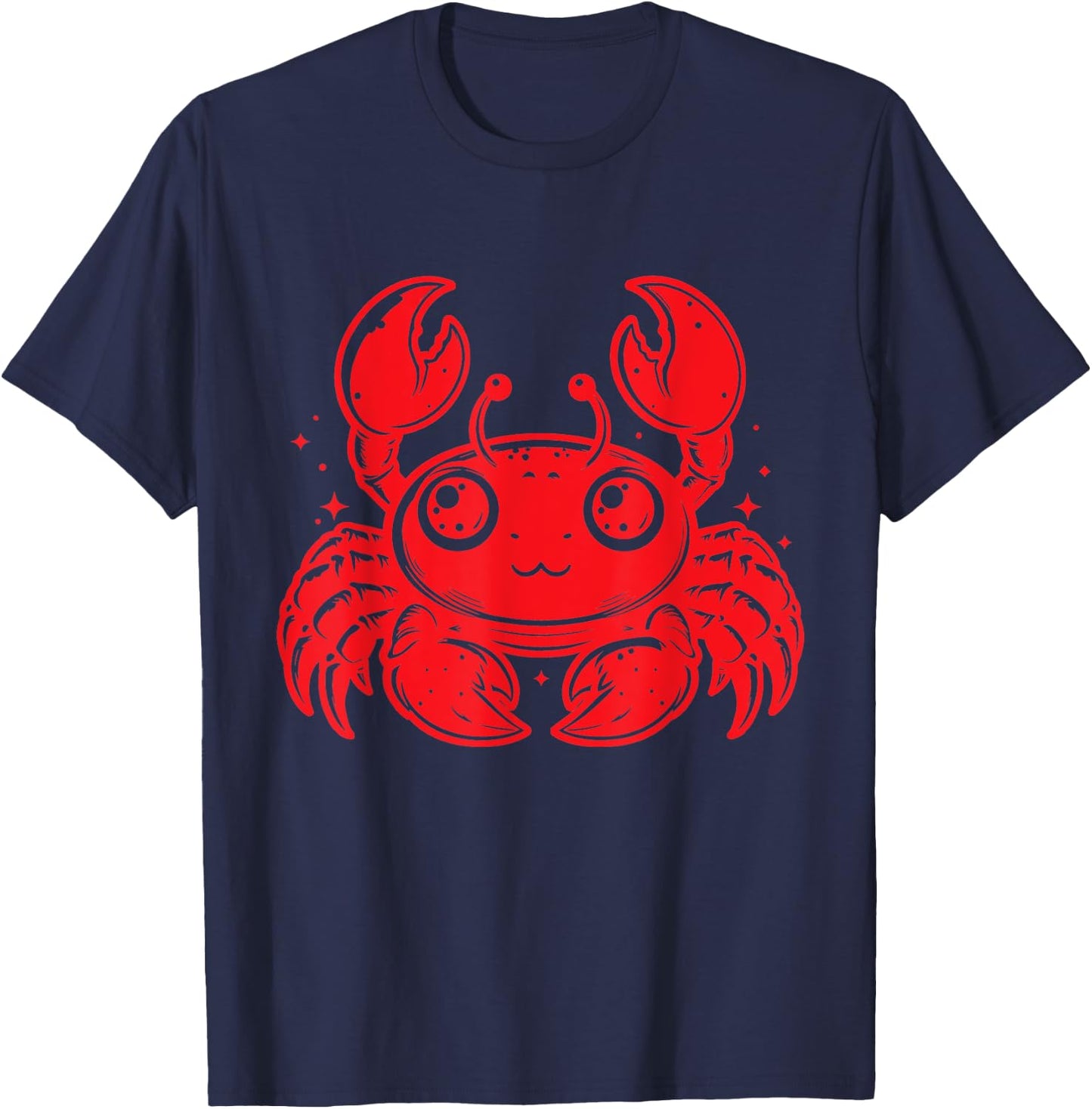 Coastal Charm: Red Crab T-Shirt - T-Shirt | Navy