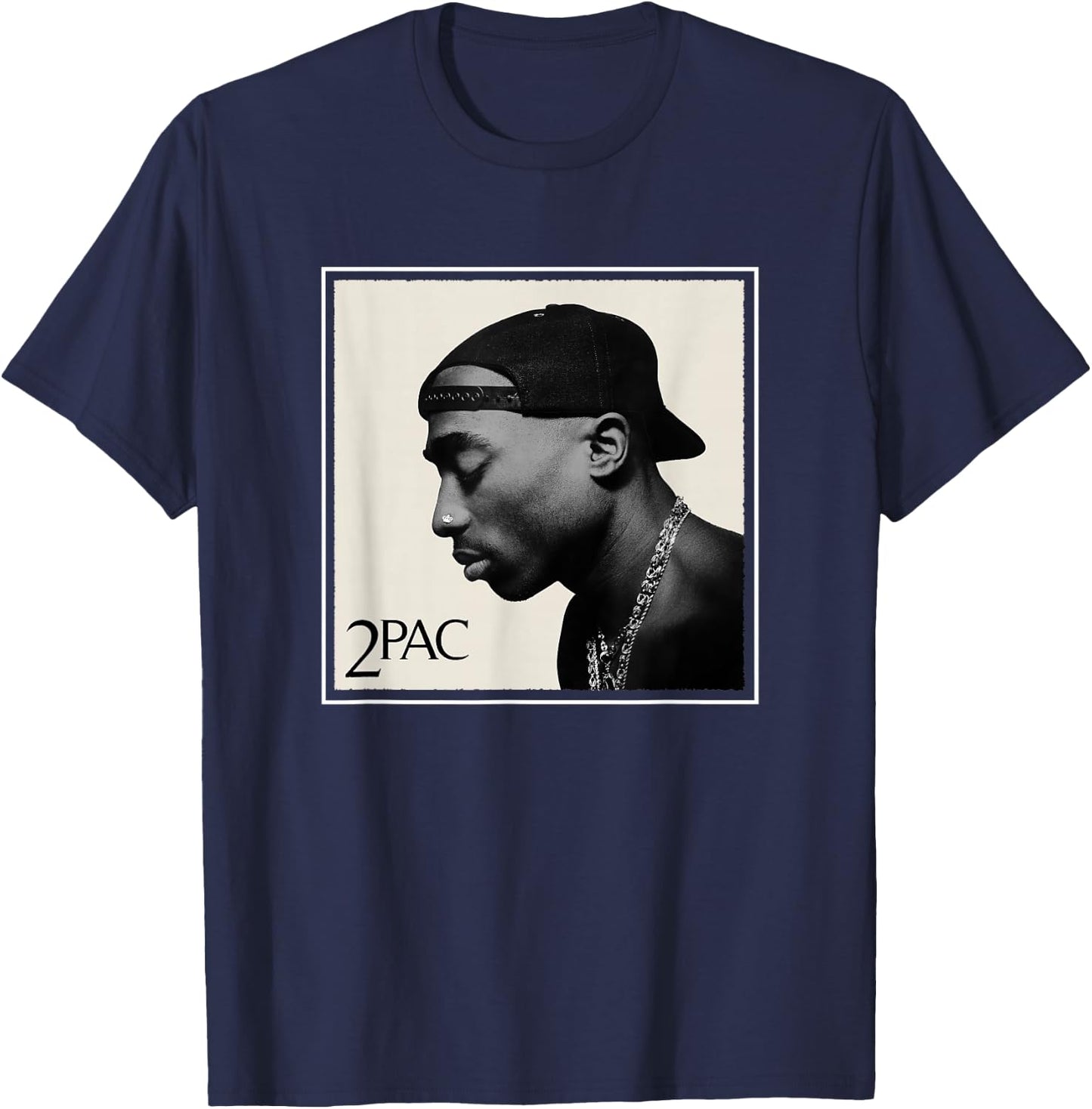 Official Tupac Shakur Photo , gray T-Shirt - T-Shirt | Navy