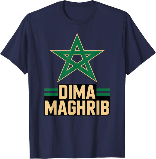 Drapeau du Maghreb Classique du Maroc Cheer Country Jour de Jeu préféré T-Shirt - T-Shirt | Navy