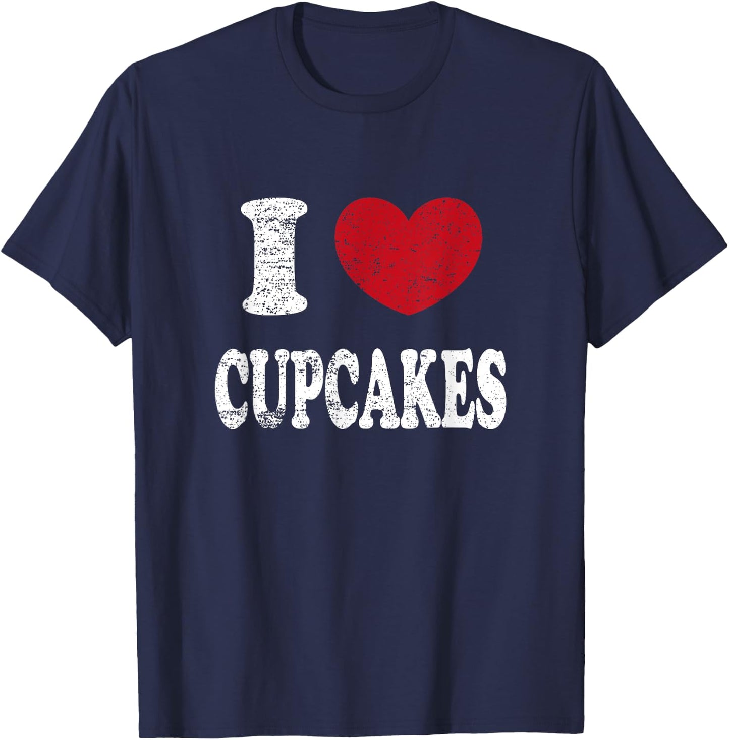 Vintage I Love Cupcakes T-Shirt - T-Shirt | Navy