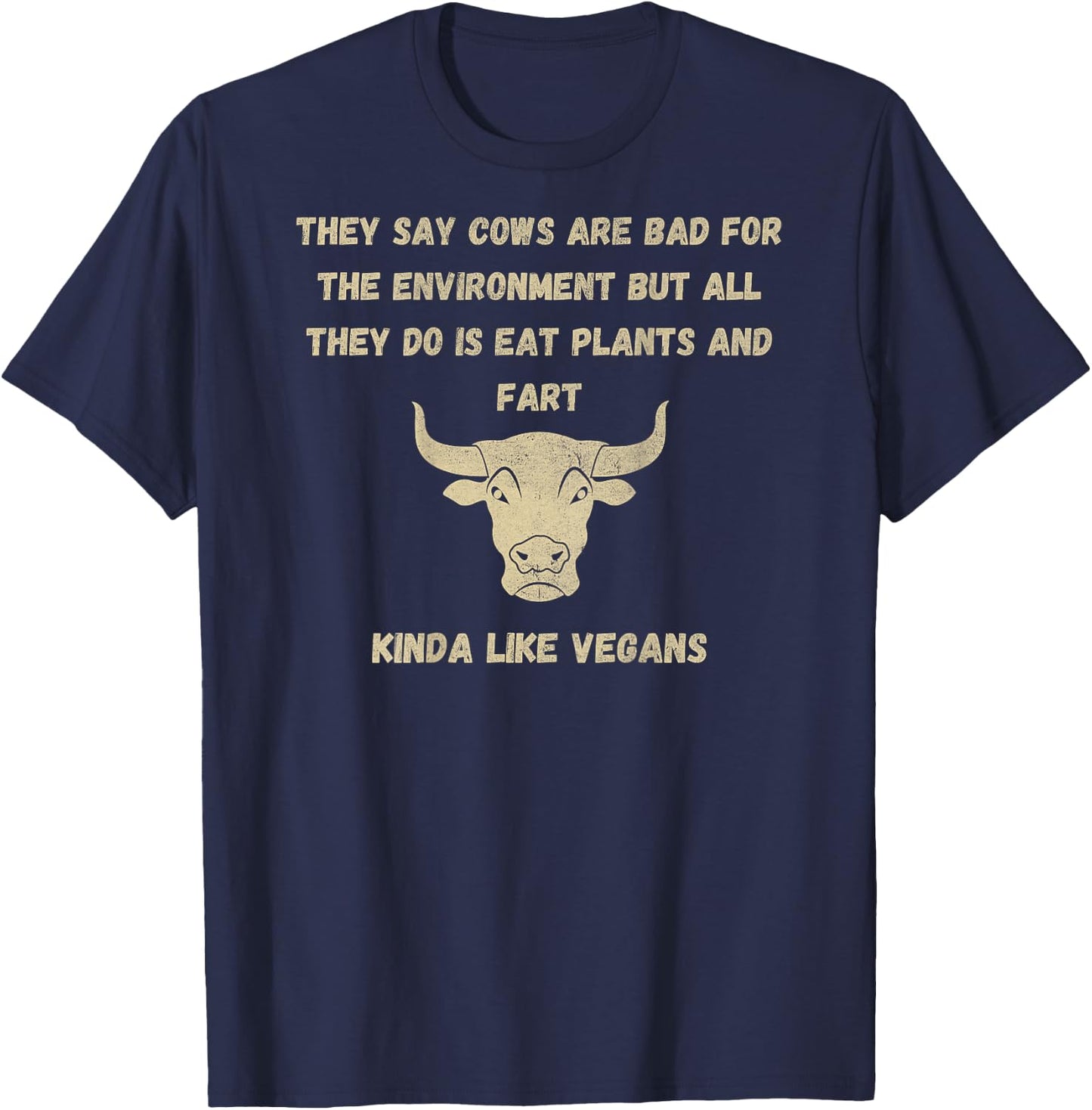 Anti-Vegan, Carnivore, Anti Vegetarian, Meat Eater, BBQ T-Shirt - T-Shirt | Navy