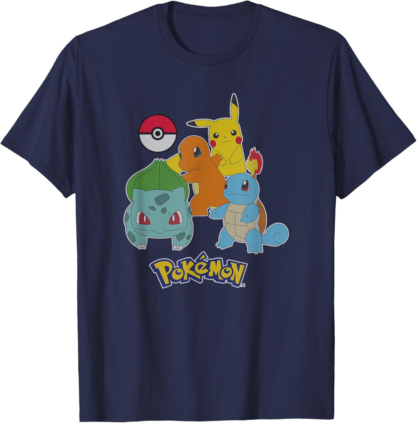 Pokémon First Generation Group Shot Logo T-Shirt - T-Shirt | Navy