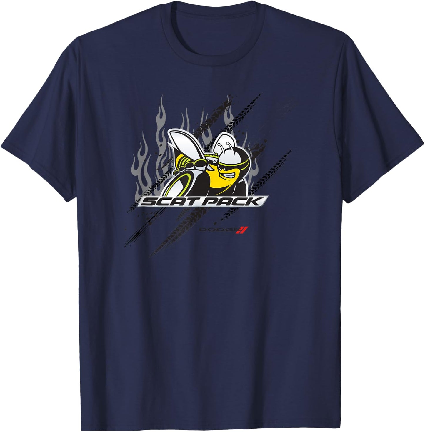 Dodge Scat Pack Marches , grey, S T-Shirt - T-Shirt | Navy