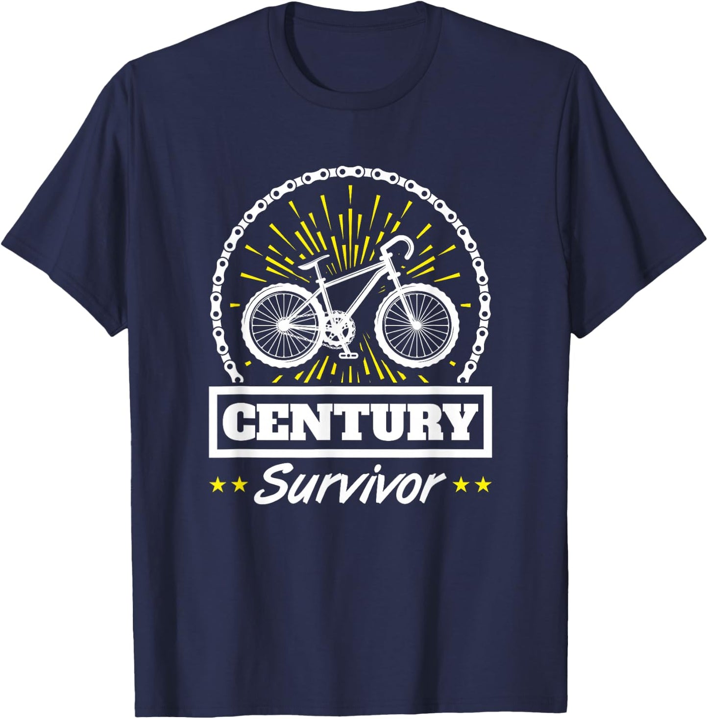 Century Survivor Cycling Century Ride 100 Miles T-Shirt - T-Shirt | Navy