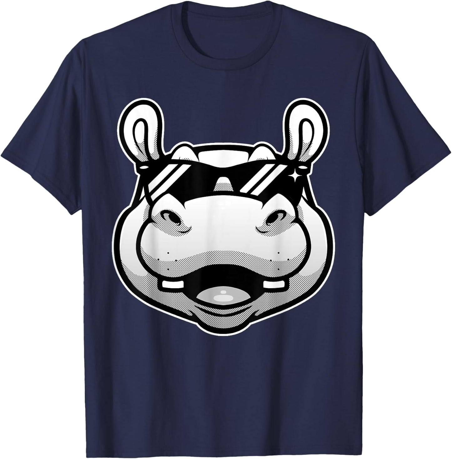 Cool Hippopotamus Women Hippo Zoo Day Animal Lover T-Shirt - T-Shirt | Navy