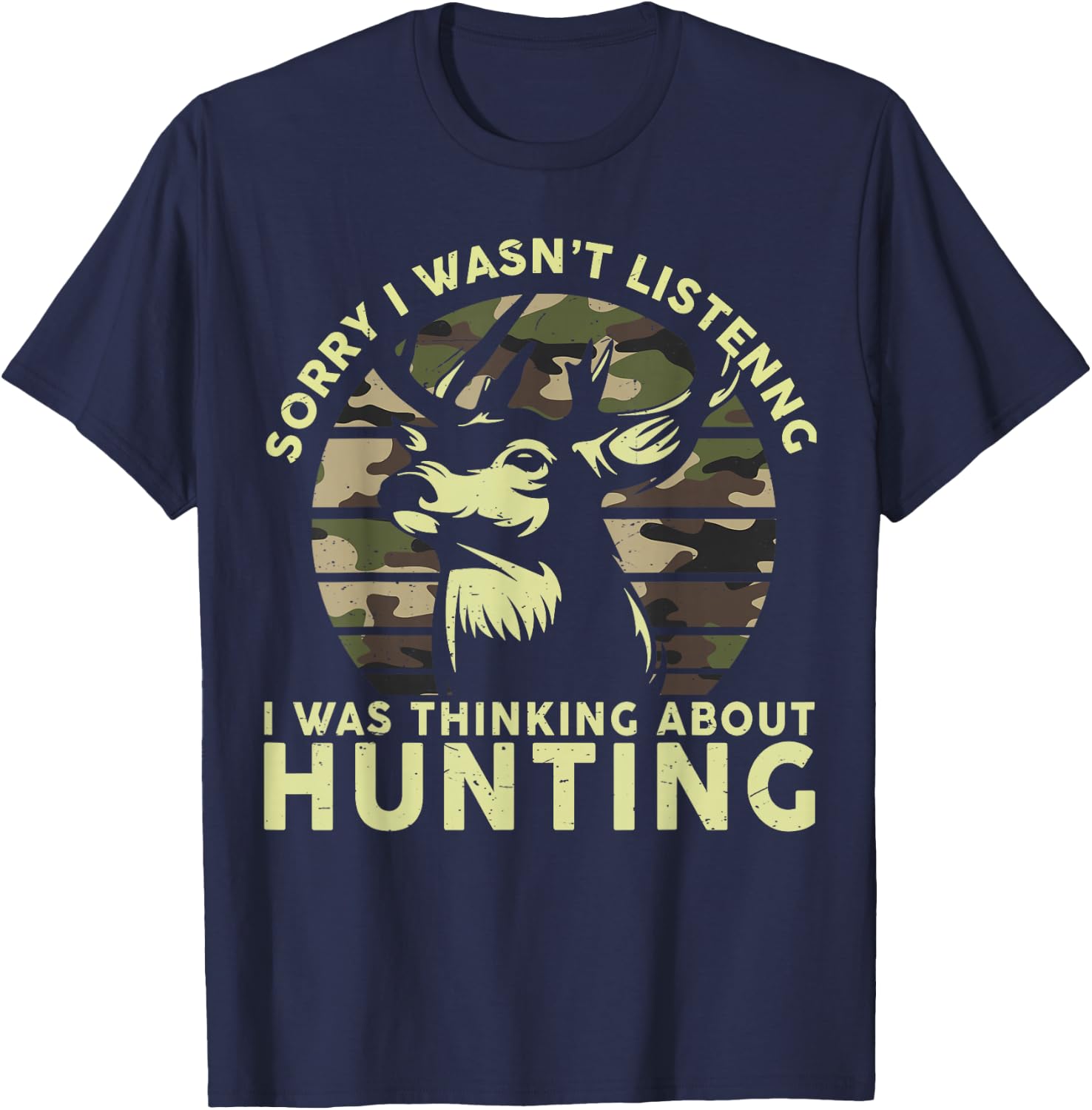 Elk Deer Hunter Funny Deer Hunting Gifts Dad Men T-Shirt - T-Shirt | Navy