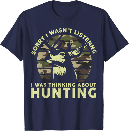 Elk Deer Hunter Funny Deer Hunting Gifts Dad Men T-Shirt - T-Shirt | Navy