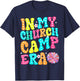 In My Church Camp Era Funny Groovy Summer Camping T-Shirt - T-Shirt | Navy
