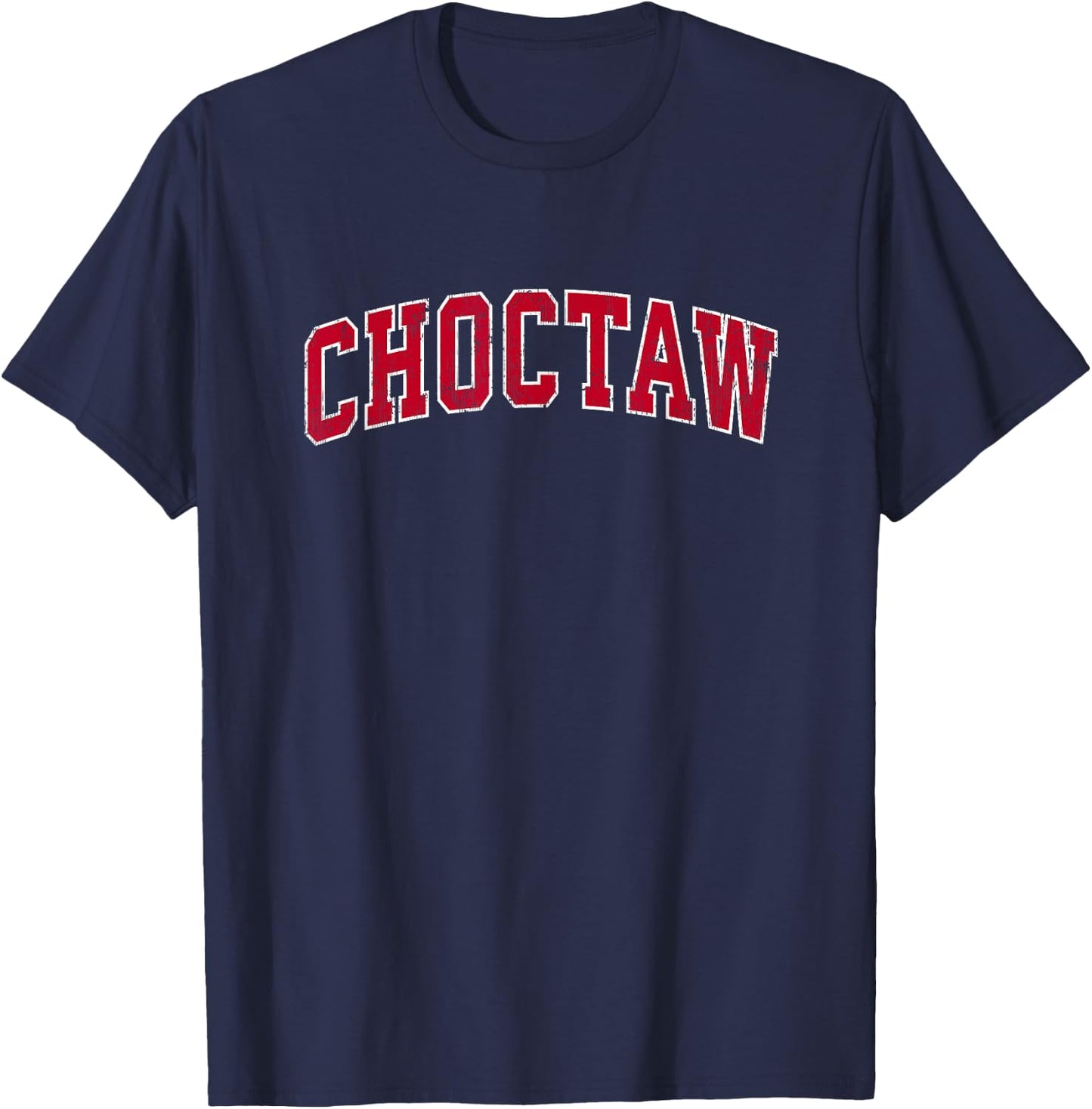 Choctaw Oklahoma OK Vintage Sports Design Red Design T-Shirt - T-Shirt | Navy