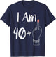 I'm 40 Plus 1 Middle Finger For A 41st Woman 41 Years Old , Black, S T-Shirt - T-Shirt | Navy