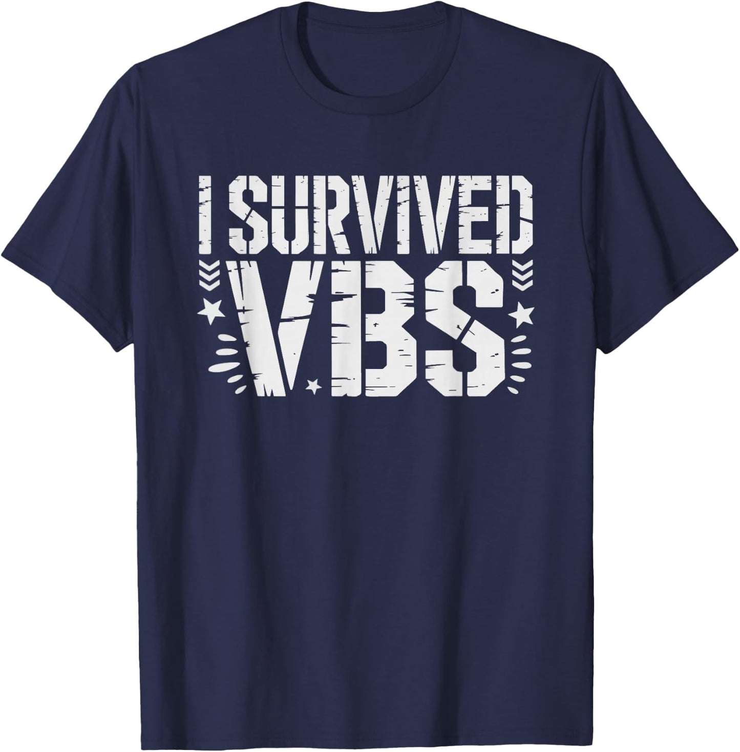 Vbs Survived Vacation Bible School Coffee Survivor T-Shirt - T-Shirt | Navy