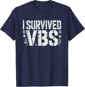 Vbs Survived Vacation Bible School Coffee Survivor T-Shirt - T-Shirt | Navy