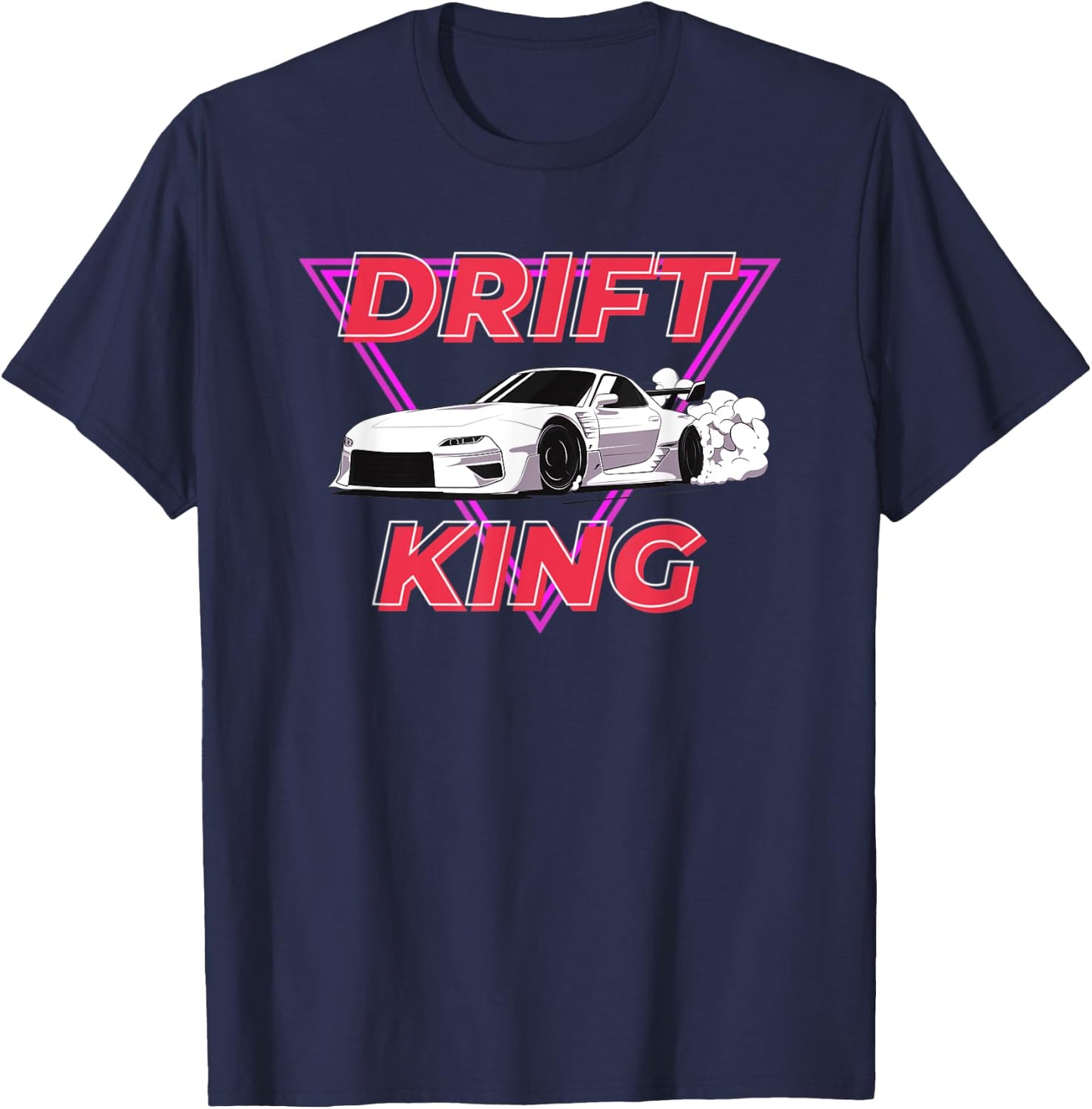 Cool Drift King Racing Imports Street Drifting Tail Spin T-Shirt - T-Shirt | Navy