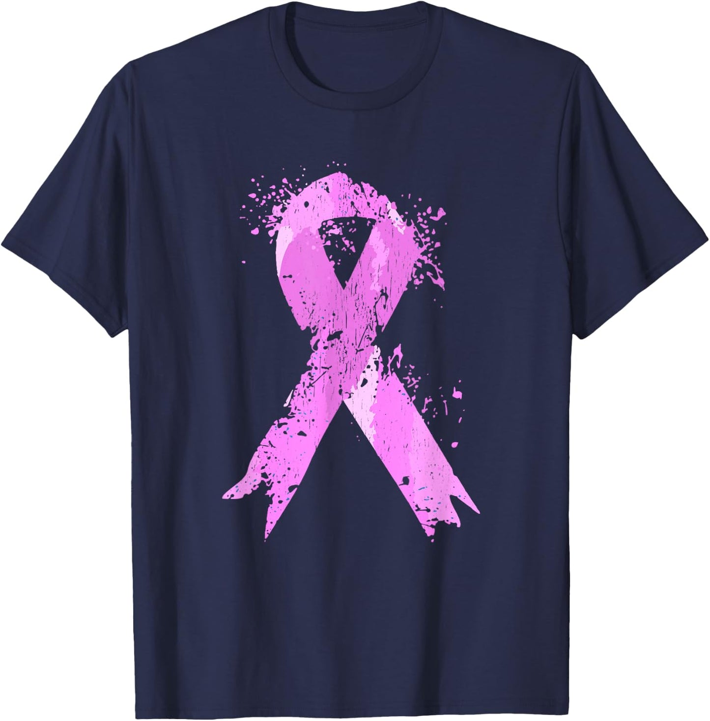 Pink Ribbon Breast Cancer Awareness Breast Cancer Walk T-Shirt - T-Shirt | Navy