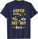 Auntie Of The Bee-Day Girl Cute Birthday Family Party T-Shirt - T-Shirt | Navy