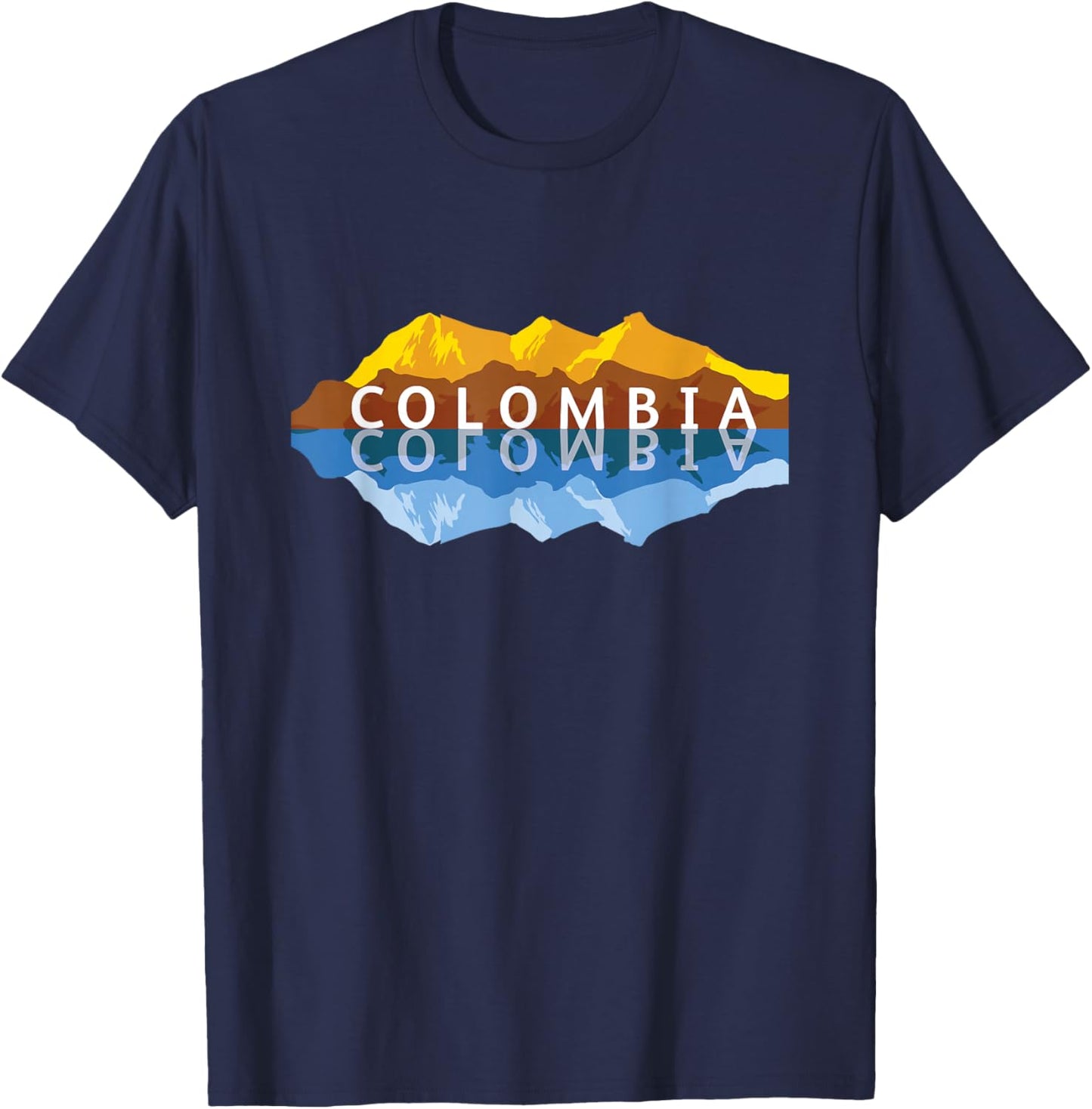 Colombia Mountain Reflections - Colombian Nature Souvenir T-Shirt - T-Shirt | Navy