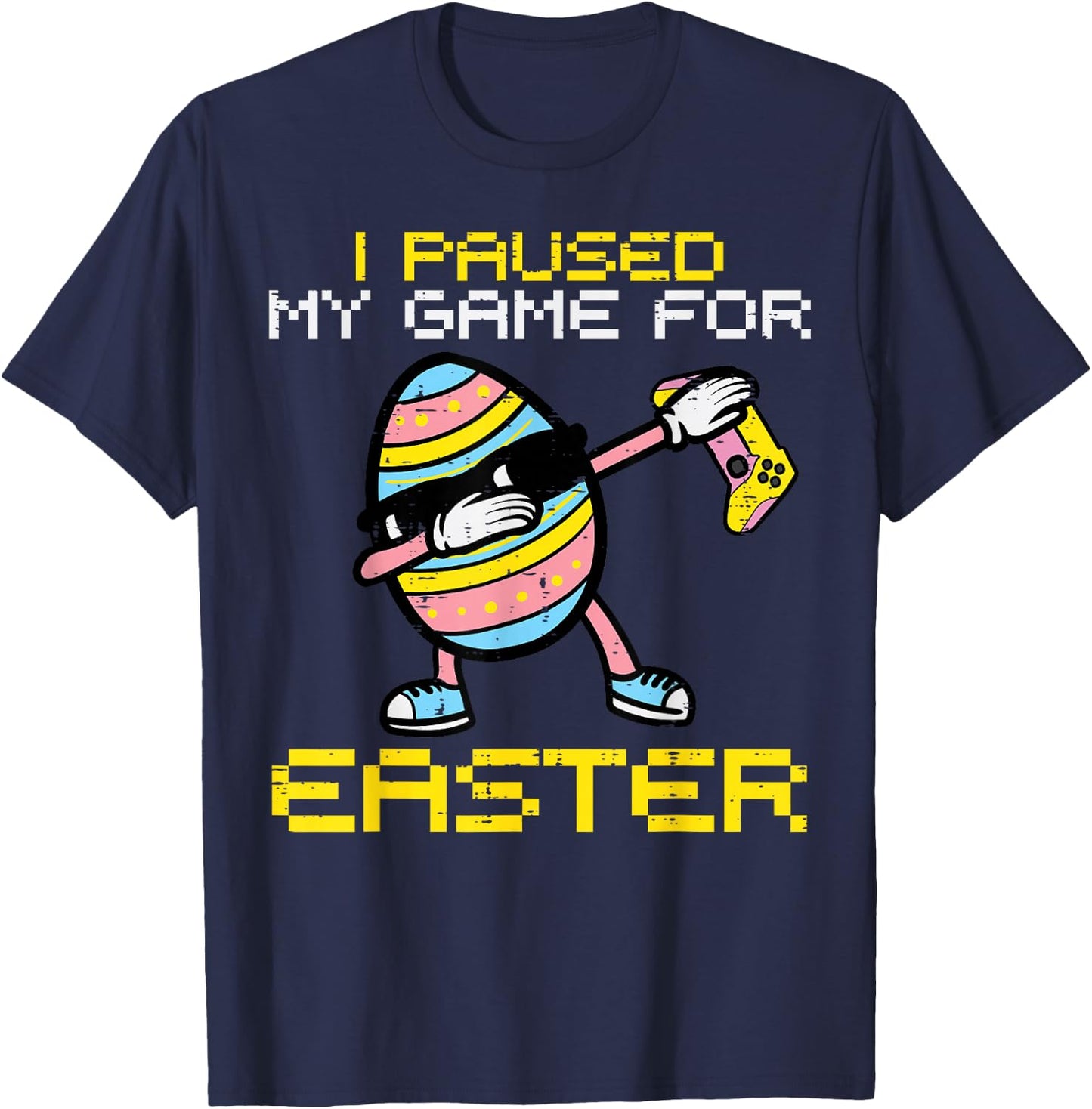 Paused My Game Easter Egg Dab Gamer Boys Kids Toddler Youth T-Shirt - T-Shirt | Navy