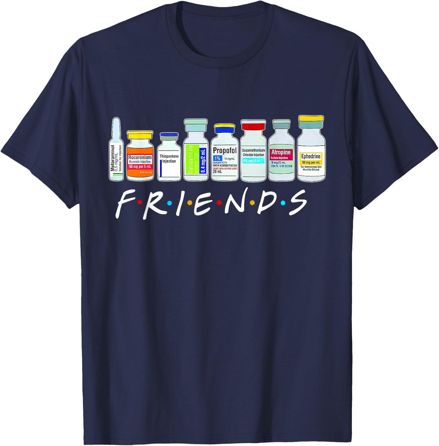 Nurse Friends ICU Propofol Crna ICU Critical Care Nurse - Black, Small - Women's T-Shirt - T-Shirt | Navy