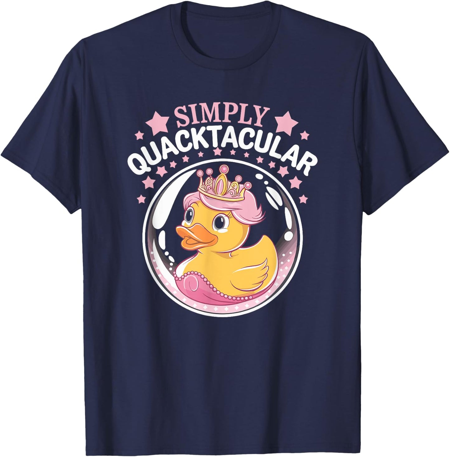 Rubber Duck Princess, Simply Quacktacular, Girls Duck Lover T-Shirt - T-Shirt | Navy